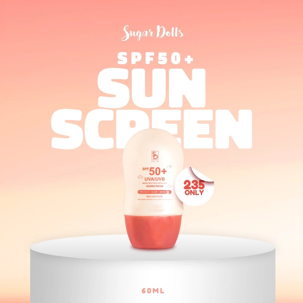 Sugar Dolls Sunscreen 60ml New and Improved Sun Protect Skin Facial Skincare Comfort Skin Repair