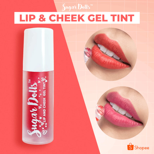 Sugar Dolls Lip & Cheek Gel Tint The Original Long Lasting, Pigmented, Lightweight, Makeup, Glossy