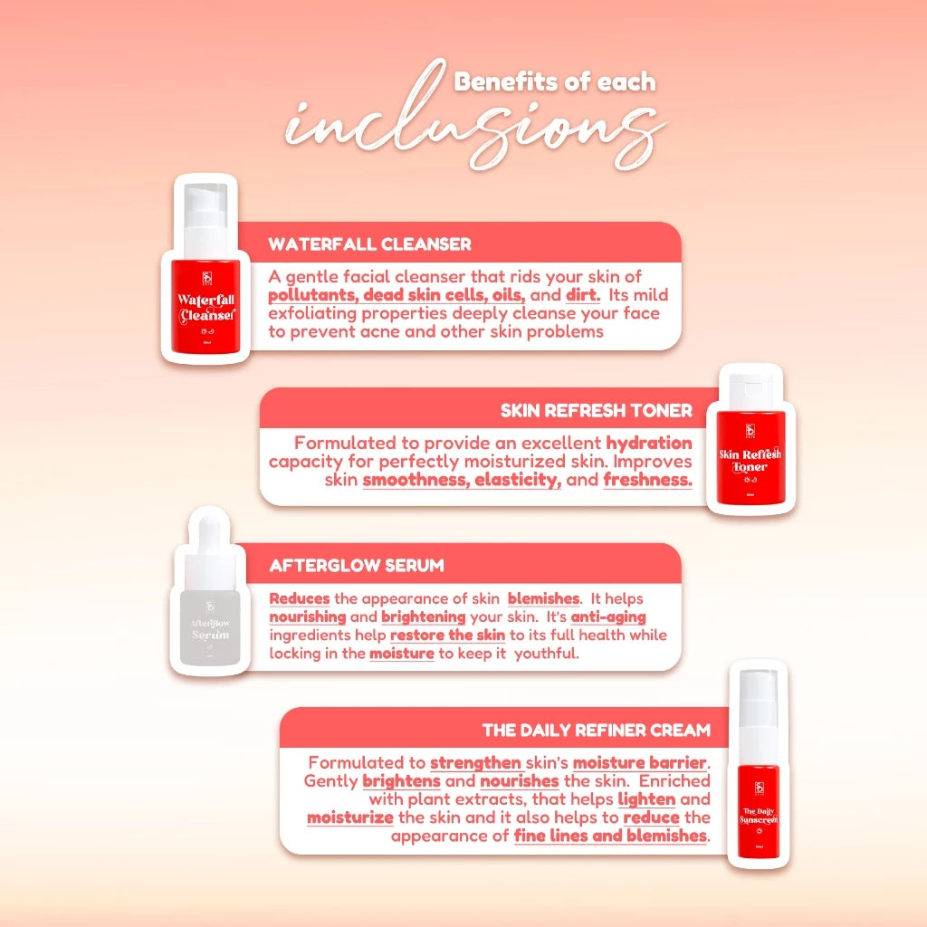 Sugar Dolls The AfterGlow Maintenance Set - for all skin type, whitening, Brightening, moisturizing,